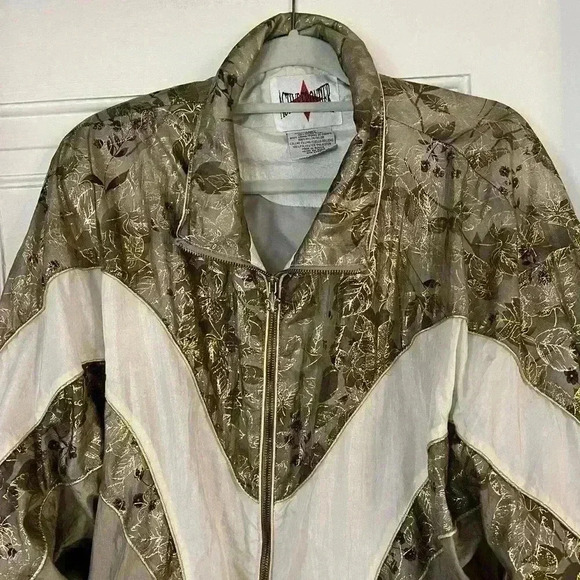 Vintage 1980s Floral Cabin Creek All Over Print Full Zip Windbreaker Jacket - Picture 9 of 10